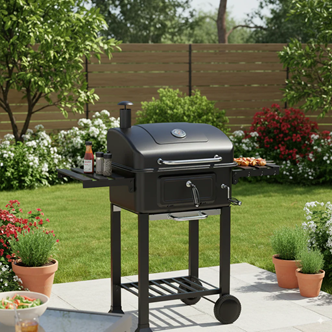 House Of Home smoker barbeque on a patio outside