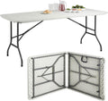 Heavy Duty 6ft Folding Table – Portable Plastic Banquet & Camping BBQ Table