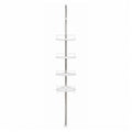 Telescopic Showe pole with trays – white & chrome