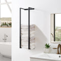 Wall Mounted Double Bar Towel Holder Rack Black Stainless Steel – 75x40x20cm