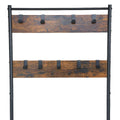 Multi-Function Coat Stand with Black Frame & Rustic Brown Wood – Hallway Entrance