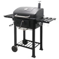 XL BBQ Smoker Grill Folding Tables, Thermometer, Adjustable Charcoal Pan With Chimney