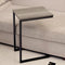 C Shaped Side Table Wood Grain Effect Black Metal Frame