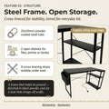 L-Shaped Gaming Desk with Built-In Charging & PC Shelf