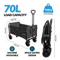 70L Foldable Utility Trolley – Heavy Duty, 100kg Load, Lockable Wheels