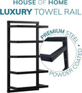 Wall Mounted Towel Holder – 5 Rail Black Bathroom Storage Rack