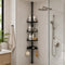 Telescopic shower pole with trays – Black