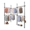 Floor to Ceiling Triple Telescopic Wardrobe Organiser – 2 Tier Modular Hanging Clothes Rack