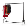 Heavy Duty Clothes Rail – Strong Black Garment Rack with Locking Wheels