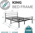 Metal Bed Frame Modern Design Single, Double, King, Extra Strong Black Finish Sturdy & Durable