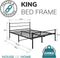 Metal Bed Frame Modern Design Single, Double, King, Extra Strong Black Finish Sturdy & Durable