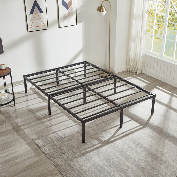 King Size Bed Frame Durable Metal Platform Bed Black Frame 151 x 201 x 35 cm