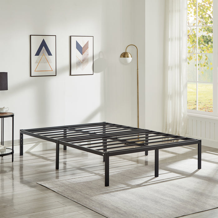 Double Bed Frame Durable Black Metal Platform Bed Frame 138 x 191 x 35