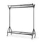 Clothing Rail Heavy Duty 6ft 5ft 4ft Hanging Clothes Shoe Hat Rack Shelf Wheels