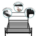 Single Metal Bed Frame Extra Strong Stylish Modern Bedroom Storage Sturdy Design
