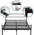 Metal Bed Frame Modern Design Single, Double, King, Extra Strong Black Finish Sturdy & Durable