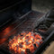 Barrel BBQ with Wooden Shelf. Large Charcoal Grill & Smoker with 70cm Enamel Cooking Grids and Temperature Gauge