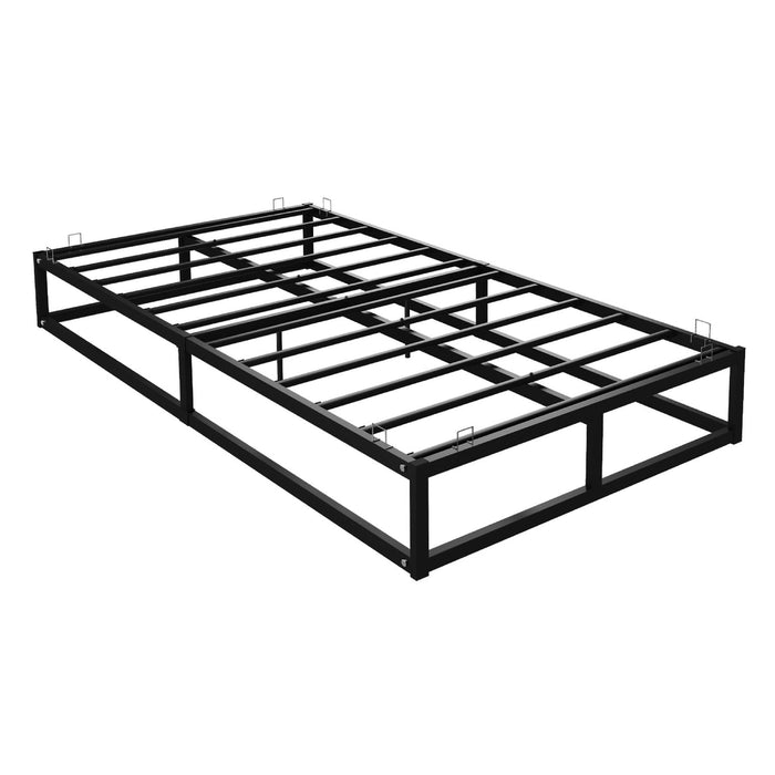 Double Bed Black Platform Bed Frame - Bedroom Furniture with Under Bed Storage Space, Heavy Duty Double Bed Frame, Extra Strong Easy Assembly, Low Profile Bed Base 4.5ft6.3