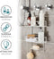 2 Tier White Hanging Shower Caddy With Additional Soap Holder