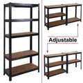 Boltless 180cm High 5 Tier Heavy Duty Steel Shelving Unit – 875kg Load, Black