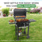 XL BBQ Smoker Grill Folding Tables, Thermometer, Adjustable Charcoal Pan With Chimney