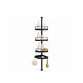 Telescopic shower pole with trays – Black