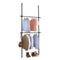 Floor to Ceiling Telescopic Wardrobe Organiser – Double Hanging Clothes Rail, Black & White