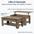 Coffee table Rustic Oak with opening table top