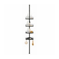 Telescopic shower pole with trays – Black