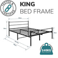 Metal Bed Frame Modern Design Single, Double, King, Extra Strong Black Finish Sturdy & Durable