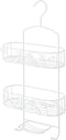 2 Tier White Hanging Shower Caddy With Additional Soap Holder