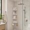 Telescopic shower pole with trays – white