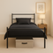 Single Metal Bed Frame Extra Strong Stylish Modern Bedroom Storage Sturdy Design