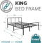 Bed Frame Metal Rounded Headboard Easy Assembly Under Storage Single Double King