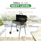 Barrel Charcoal BBQ Grill with Lid Thermometer, Portable Trolley Smoker, Wheels