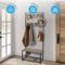Multi-Function Coat Stand with Grey Frame & Rustic Brown Wood – Hallway Entrance