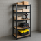 Heavy Duty 150cm High Steel & MDF 5 Tier Racking Shelf in Black