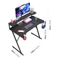 Gaming Desk with Monitor Stand Carbon Fibre Top Black
