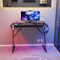 Gaming Desk Carbon Fibre Style Cup & Headphone Holder