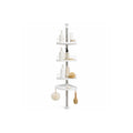 Telescopic Showe pole with trays – white & chrome