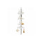 Telescopic Showe pole with trays – white & chrome