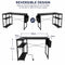 L-Shaped Gaming Desk with Built-In Charging & PC Shelf