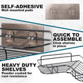 Set of 2 Black Self-Adhesive Corner Shower Shelves – Rust Resistant Storage