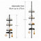 Telescopic shower pole with trays – Black
