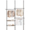 Floor to Ceiling Adjustable Double Telescopic Clothes Rail with Storage Baskets & Shelving