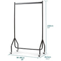 Heavy Duty Clothes Rail – Strong Black Garment Rack with Locking Wheels