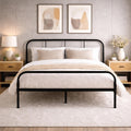 Bed Frame Metal Rounded Headboard Easy Assembly Under Storage Single Double King