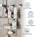 2 Tier White Hanging Shower Caddy With Additional Soap Holder