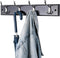 Black Wooden Coat Rack – 4 Double Hooks, Wall or Door Mountable
