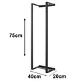 Wall Mounted Double Bar Towel Holder Rack Black Stainless Steel – 75x40x20cm